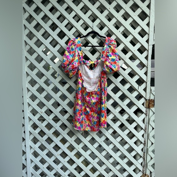 For Love & Lemons Merrill Puff Sleeve Floral Mini Dress - Picture 9 of 10